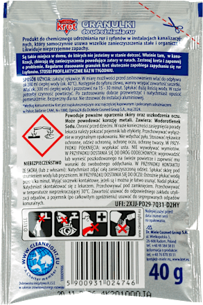 Granulki do udrożniania rur saszetka kret