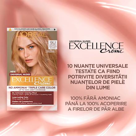 Vopsea permanentă 9U light blonde L'ORÉAL PARiS EXCELLENCE Creme