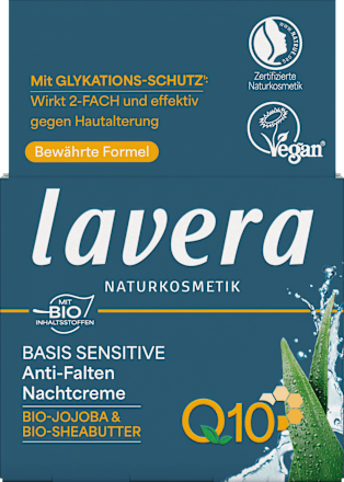 Anti Falten Nachtcreme Q10 Basis Sensitiv lavera NATURKOSMETIK