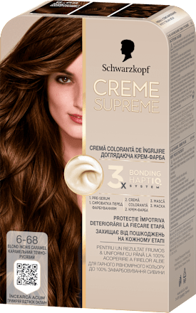 Боя за коса Creme Supreme - Nr. 6-68 Светъл карамелено кафяв Schwarzkopf CREME SUPREME