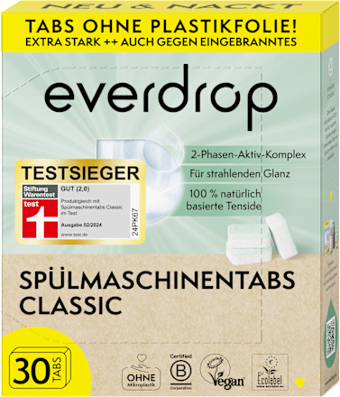 Tablety do umývačky riadu Classic  everdrop