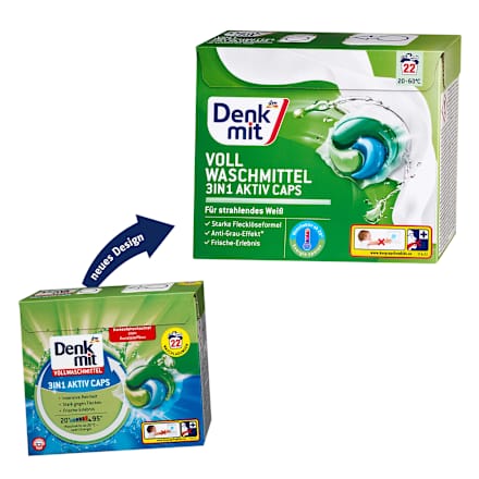 Vollwaschmittel Caps 3in1 Aktiv Denkmit