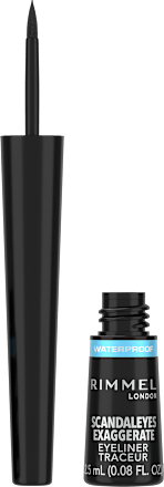 tekuté oční linky Exaggerate voděodolné černé RIMMEL LONDON