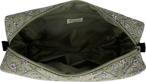 Kulturbeutel grün mit Blumen-Muster "Lovely Things" manòu