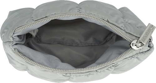 Kosmetiktasche silber im gesteppten Design  manòu