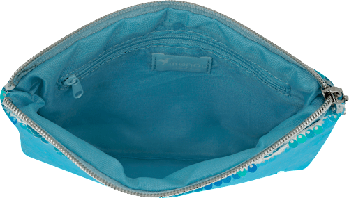 Kosmetiktasche blau mit Pailetten  manòu
