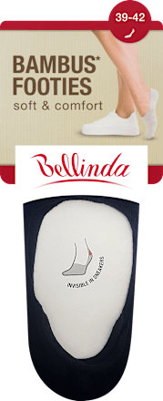 Női titokzokni, bambusz footies, fekete 39-42 Bellinda