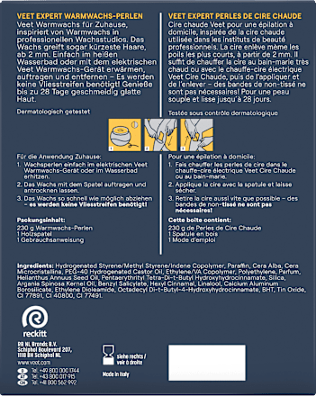 Warmwachs Perlen Veet