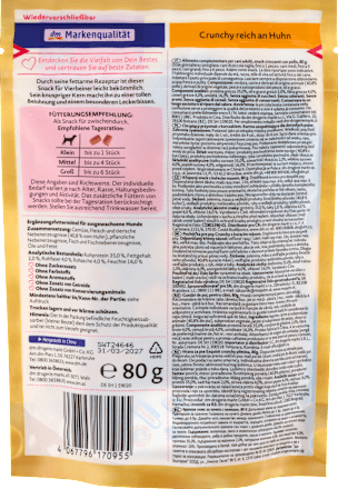 Bocconcini croccanti per cani Exquisit con pollo DEIN BESTES