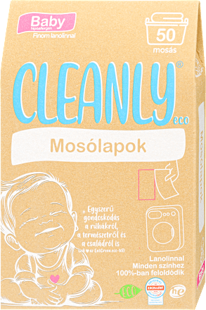 Mosószer lap lanolinnal Baby CLEANLY eco