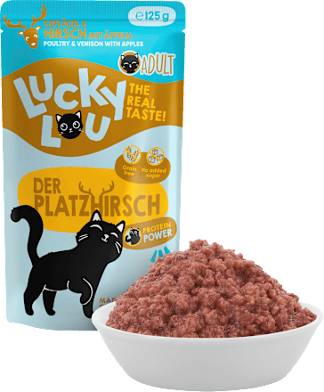 Nassfutter Katze mit Geflügel & Hirsch "der Platzhirsch" Lucky Lou