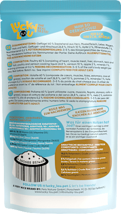 Nassfutter Katze mit Geflügel & Hirsch "der Platzhirsch" Lucky Lou