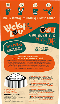 Nassfutter Katze Wild-Mix Multipack (12x125 g) Lucky Lou