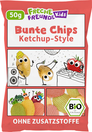 Kindersnack Bunte Chips Ketchup Style, für Schulkinder  Freche Freunde