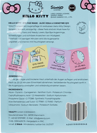 Augenpads Hello Kitty blue (1 Paar) Yeauty