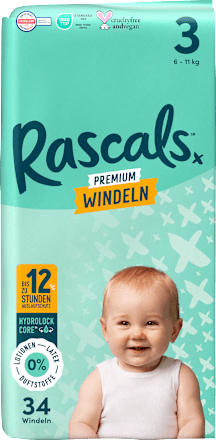 Windeln Premium Gr. 3 (6-11 kg) Rascals