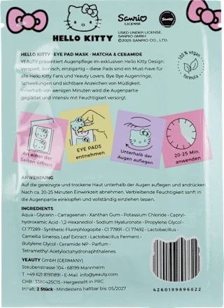 Augenpads Hello Kitty green (1 Paar) Yeauty