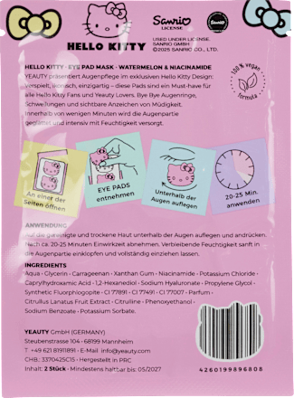 Augenpads  Hello Kitty rosa (1 Paar) Yeauty