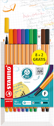 Point 88 Etui Set 8tlg + 2 gratis STABILO