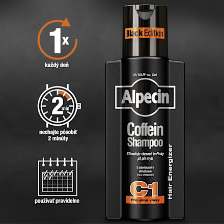 Kofeínový šampón C1 Hair Energizer Black Edition Alpecin