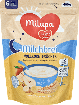 Abendbrei Milch Vollkorn Früchte ab dem 6. Monat Milupa