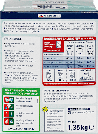 Vollwaschmittel Pulver Ultra Sensitive  Denkmit