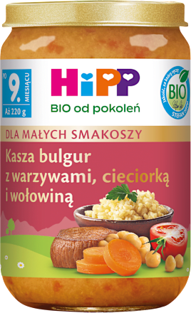 Kasza bulgur z warzywami, cieciorką i wołowiną BIO, po 9. miesiącu HiPP