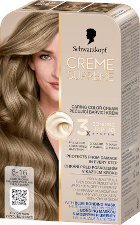 barva na vlasy Creme Supreme 8-16 Chladná popelavá světlá blond Schwarzkopf CREME SUPREME