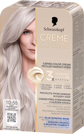 barva na vlasy Creme Supreme 10-55 Chladná stříbrná blond Schwarzkopf CREME SUPREME