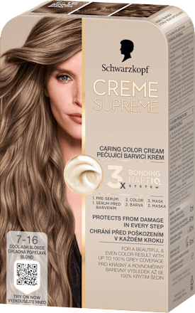 barva na vlasy Creme Supreme 7-16 Chladná popelavá blond Schwarzkopf CREME SUPREME