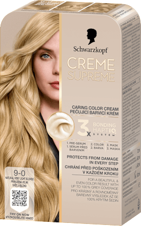 Barva za lase 9-0 Natural Light Blonde Schwarzkopf CREME SUPREME