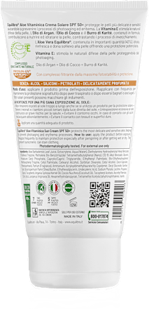 Crema solare SPF50+ Aloe Vitaminica equilibra