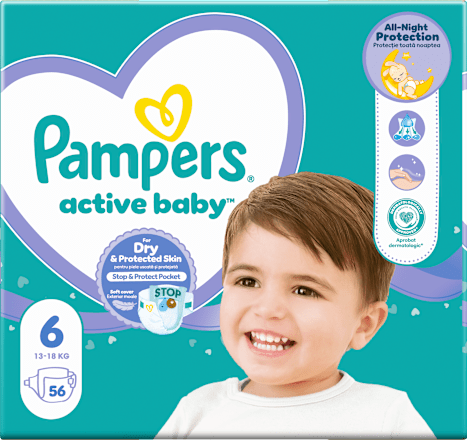Пелени active baby, размер 6 (13-18 kg) Pampers active baby