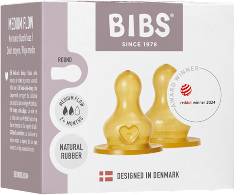 Anti-kolik cuclji za stekleničko, lateks - srednji pretok, 2m+ BIBS
