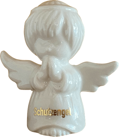 Keramikschutzengel, weiß-gold Dekorieren & Einrichten