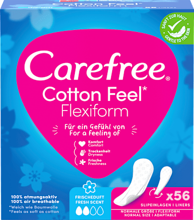 Slipeinlagen Cotton Flexiform mit Frischeduft Carefree