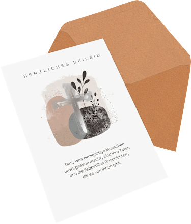 Grußkarte Trauer Kreuz CACTUS