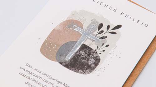 Grußkarte Trauer Kreuz CACTUS