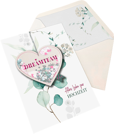 Grußkarte Hochzeit Schüttelherz CACTUS