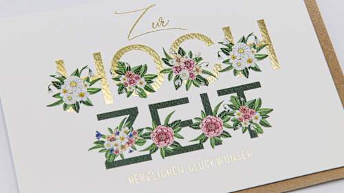 Grußkarte Hochzeit Blumen CACTUS