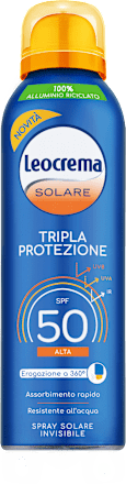 Spray solare SPF50 Tripla Protezione Leocrema