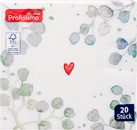 Serviete z motivom evkaliptusa, 33 x 33 cm Profissimo