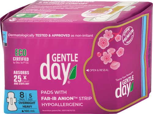 Nočné aniónové vložky Heavy Flow GentleDay