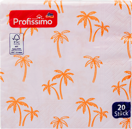 Serviete z motivom palm, 25 x 25 cm Profissimo