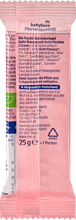 Fruchtriegel Getreide Apfel und Banane ab 1 Jahr (4 x 25g) babylove