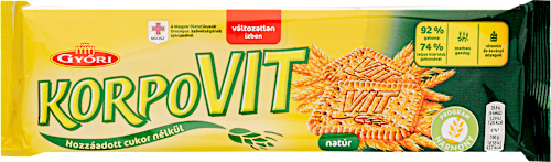 Keksz teljes kiőrlésű gabonával, natúr, hozzáadott cukor nélkül KORPOVIT