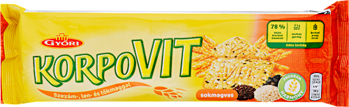 Édes keksz teljes kiőrlésű gabonával és magokkal KORPOVIT