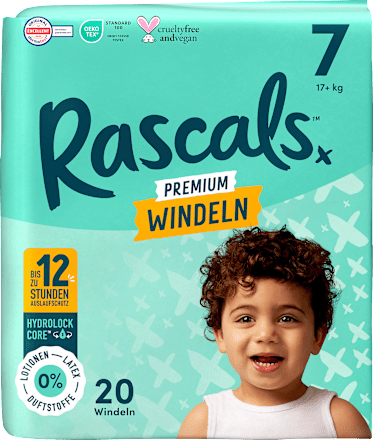 Windeln Premium Gr. 7 (17+ kg) Rascals