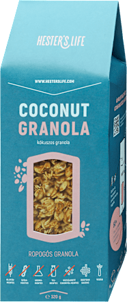 Kókuszos granola, gluténmentes Hester’s Life