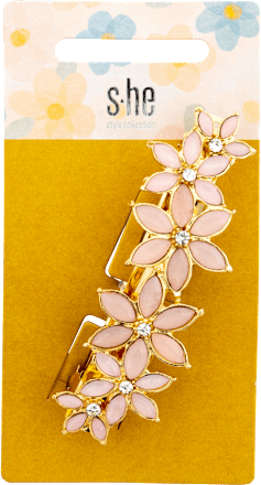 Patentspange rosa Blumen s-he stylecollection